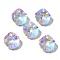 Glass Pendants, Shell Shape, AB Color, Faceted, Clear AB, 16x16x6.5mm, Hole: 1.5mm