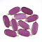 Natural White Jade Pendants, with Brass Findings, Oval, Dyed, Golden, 36~37x15~16x3~4mm, Hole: 2mm