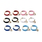 Ion Plating(IP) Glass Teardrop Dangle Hoop Earrings with Enamel, Real 14K Gold Plated 304 Stainless Steel Jewelry, Mixed Color, 20x15x4.5mm, Pin: 1mm