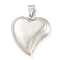 Rack Plating Brass Pendants, Cadmium Free & Lead Free, with Jump Ring, Heart, Platinum, 33x29x9mm, Hole: 9.5x6.5mm