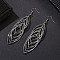 Fashionable Brass Hollow Horse Eye Tassel Dangle Earrings, Silver