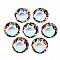 Cellulose Acetate(Resin) Pendants, 3D Printed, Flat Round with Islet Pattern, Word Sleep, Colorful, 35x3mm, Hole: 1.8mm