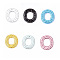 Acrylic Pendants, with Rhinestone, Oval, Mixed Color, 41x36x4mm, Hole: 1.5mm