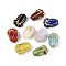 Glass Beads, Tulip, Golden Metal Enlaced, Mixed Color, 11.5x8x5~5.5mm, Hole: 1mm