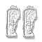 Brass Pendants, Cadmium Free & Nickel Free & Lead Free, Rectangle Charms, Real Platinum Plated, 34.5x14.5x2mm, Hole: 3.5x1.5mm