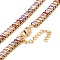 Cubic Zirconia Tennis Necklaces, PVD Vacuum Plating 304 Stainless Steel Jewelry for Women, Golden, Colorful, 16.54 inch(42cm)