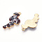 Printed Light Gold Tone Alloy Pendants, Flamingo Charms, FireBrick, 28.5x14x2mm, Hole: 1.5mm
