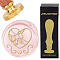 Brass Wax Seal Stamps with Wood Handle, for DIY Scrapbooking, Heart, 25mm