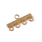 304 Stainless Steel Chandelier Component Links, 5 Loop Connector, Golden, 9x20x2.5mm, Hole: 2mm