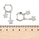 Серьги-кольца Huggie из латуни с прозрачным фианитом и прозрачным фианитом EJEW-K083-43P-2