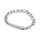 Устойчивые к потускнению браслеты figaro chain id из нержавеющей стали 304 BJEW-G631-03P-1