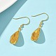 Серьги-подвески из гальванизированной латуни EJEW-Z129-15G-2
