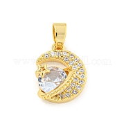 Латунные микропаве прозрачные подвески с фианитом KK-B096-01G