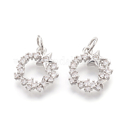 Латунные микро проложить кубического циркония подвески KK-F774-09P-NR