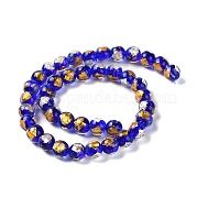 Ручной работы золотые и серебряные бусины Lampwork фольги GLAA-G107-07B-04