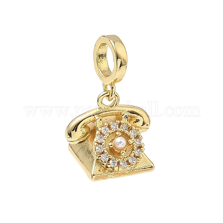 Европейские подвески-шармы с микропаве из латуни KK-Q068-12G-1