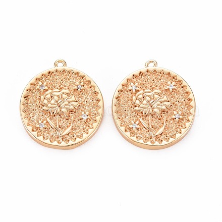 Латунные микропаве прозрачные подвески с фианитом KK-S364-116-1