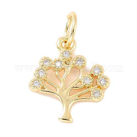 Кулон из латуни с прозрачным кубическим цирконием KK-B055-01G-1