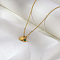 Simple Stainless Steel Square Pendant Necklaces for Women's Daily Wear, Real 18K Gold Plated, 15.75 inch(40cm)