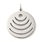 Non-Tarnish 304 Stainless Steel Pendants, with Jump Ring, Flat Round, Stainless Steel Color, 33x29.5x2mm, Hole: 5.5mm