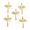 Brass Micro Pave Clear Cubic Zirconia Pendants, Long-Lasting Plated, Cross with Infinity, Real 18K Gold Plated, 30.5x21x3mm, Hole: 5x3mm