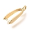 Rack Plating Brass Ice Pick Pinch Bails, Long-Lasting Plated, Real 14K Gold Plated, 18x8x4mm, Hole: 1.6mm, Pin: 1mm