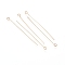 304 Stainless Steel Eye Pins, Real 18K Gold Plated, 22 Gauge, 50x0.6mm, Hole: 2mm