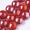 Handmade Lampwork Beads, Pearlized, Flat Round, Red, 16x8mm