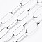 Tarnish Resistant 304 Stainless Steel Paperclip Chains Chains, with Spool, Soldered, Flat Oval, Stainless Steel Color, 20x8x1mm, about 82 Feet(25m)/roll