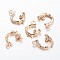 Branch Light Gold Plating Brass Glass Rhinestone Charms, 12x10x2.5mm, Hole: 1mm