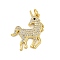 Brass Micro Pave Cubic Zirconia Pendants, Cadmium Free & Lead Free, Unicorn, Real 18K Gold Plated, 25x21x2.5mm, Hole: 3.5mm