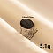 Elegant 304 Stainless Steel Enamel Cuff Ring, Oval Wide Band Open Ring for Women, Stainless Steel Color