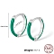 Anti-Tarnish Rhodium Plated Platinum 925 Sterling Silver Enamel Hoop Earrings, with 925 Stamp, Light Sea Green, 12.6mm