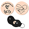 CREATCABIN 1 Set A Pocket Hug for You Token Palm Heart Pattern Long Distance Relationship Keepsake Keychain Stainless Steel Double Sided with PU Leather Keychain Gift for Family Friends 1.2Inch