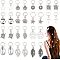 Hair Braid Rings Set, Hair Jewelry Rings, Include Alloy Pendants & Jump Rings, for Hair Styling, Leaf & Star & Butterfly, Antique Silver, 2.3~4.1cm, 28pcs/box
