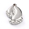 Jewelry Non-Tarnish 304 Stainless Steel Pendants, Baby Feetprint, Stainless Steel Color, 18x12x4mm, Hole: 1mm