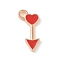 Alloy Enamel Pendants, Light Gold, Arrow Charm, Red, 16x7.5x1.5mm, Hole: 1.8mm