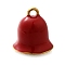 304 Stainless Steel Enamel Charms, Real 18K Gold Plated, Bell Charms, Red, 13.5x13.5x13.5mm, Hole: 1.8mm