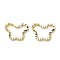 Brass Linking Rings, Cadmium Free & Lead Free, Textured Butterfly, Real 24K Gold Plated, 7x9.5x0.8mm, Inner Diameter: 6x8mm