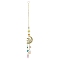 Brass Hanging Suncatchers, Glass Tassel for Window Garden Decorations, Mushroom, 355mm