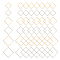 304 Stainless Steel Linking Ring, Square, Golden & Stainless Steel Color, 48pcs/box