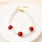 Brass ABS Imitation Pearl Beaded Bracelets for Women, Cadmium Free & Lead Free, Rack Plating, Long-Lasting Plated, Real 18K Gold Plated, 7-1/4 inch(18.5cm)