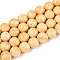 Dyed Synthetic Fossil Beads Strands, Round, Moccasin, 8~8.5x8mm, Hole: 1mm, about 50pcs/strand, 15.94''(40.5cm)