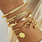 5Pcs 5 Styles Alloy Bangles, Stackable Bangle Set for Women, Golden, Diameter: 67~71mm