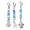 Marine Theme Alloy Pendant Decorations, with Glass Seed Beads and Alloy Swivel Lobster Claw Clasps, Shell/Starfish/Tortoise, Antique Silver, 57~60mm, 3pcs/set