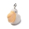Flocky Resin Pendants, Duck, with Platinum Iron Loop, Snow, 23x12x20mm, Hole: 2mm