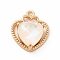 Brass with K9 Glass Charms, Golden, Heart Charms, Crystal, 18x15.5x6mm, Hole: 1.5mm
