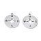 Non-Tarnish 201 Stainless Steel Pendants, Laser Cut, Compass, Stainless Steel Color, 17x15x1mm, Hole: 1.4mm