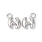 Brass Charms, Real Platinum Plated, Letter H, 12x9.5x3.5mm, Hole: 2.5mm