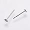 Tarnish Resistant 304 Stainless Steel Stud Earring Settings, Flat Pad Earring Post, Flat Round, Stainless Steel Color, Tray: 3mm, 12x3mm, Pin: 0.7mm